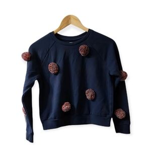 NWT Gymboree Pom Pom Sweater, Navy,  Size Large (10-12)